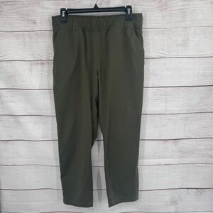 The North‎ Face Olive Green Hiking Pants Cropped Elastic Waist Womens Medium O